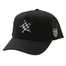 YOSHINORI KOTAKE DESIGN &times; BARNEYS NEWYORK BLACK LINE CHECKER STAR LOGO MESH CAP画像