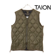 TAION MILITARY V NECK W-ZIP DOWN VEST(SOFT SHELL) TAION-001ALSZML-1画像