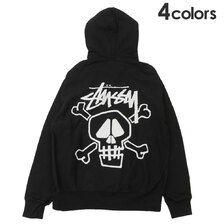 STUSSY SKULL & BONES HOODIE PIGMENT DYED画像