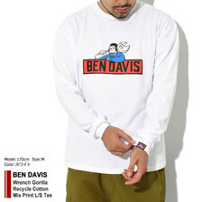 BEN DAVIS Wrench Gorilla Recycle Cotton Mix Print L/S Tee BDZ3-1005画像