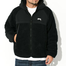 STUSSY SHERPA PANELED HOODED JACKET 118530画像