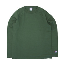 Champion MADE IN USA T1011 RAGLAN LONG SLEEVE T-SHIRT MOSS GREEN C5-Q401画像