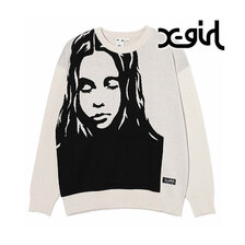 X-girl FACE JACQUARD KNIT TOP 105233015004画像