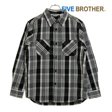 FIVE BROTHER HEAVY FLANNEL WORK SHIRTS BLACK 152360画像