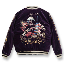 TAILOR TOYO Mid 1950s Style Velveteen Souvenir Jacket "LANDSCAPE" × "DRAGON" TT15392-175画像