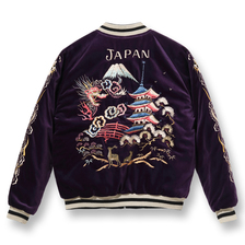 TAILOR TOYO Mid 1950s Style Velveteen Souvenir Jacket "LANDSCAPE" &times; "DRAGON" TT15392-175画像