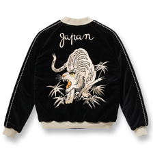 TAILOR TOYO Mid 1950s Style Velveteen Souvenir Jacket "WHITE TIGER" &times; "EAGLE" TT15392-119画像