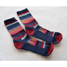 DARN TOUGH VERMONT Mystic Stripe Crew Lightweight with Cushion Denim 1644画像