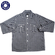 POST OVERALLS #1208-FBN New Shirt : flannel block check navy画像