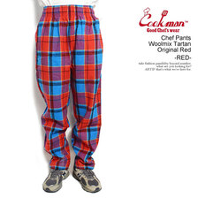 COOKMAN Chef Pants Woolmix Tartan Original Red 231-33824画像