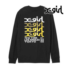 X-girl TRANSPARENT MILLS LOGO L/S TEE 105234011003画像