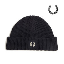 FRED PERRY PATCH BRAND WFFLE KNIT BEANIE C6134画像