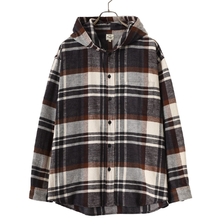 GOLD COTTON NEL CHECK OVERSIZE PARKA 23B-GL29139画像