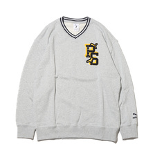 PUMA &times; STAPLE V-NECK CREW TR LIGHT GRAY HE 622243-04画像