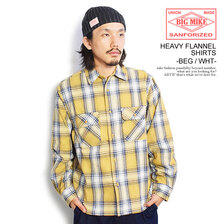 BIG MIKE HEAVY FLANNEL SHIRTS - BGE&times;WHT 1023351022画像