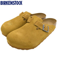 BIRKENSTOCK BOSTON EMBOSSED SUEDE Corduroy Cork Brown REGULAR 1025647画像