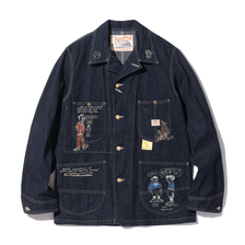 SUGAR CANE 11oz. BLUE DENIM 1920's CARTOON WORK COAT SC15449画像