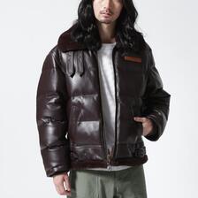 AVIREX LEATHER DOWN BOMBER JACKET 7833250066画像