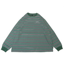 APPLEBUM Bonita Border L/S T-shirt SMOKE GREEN 2321102画像