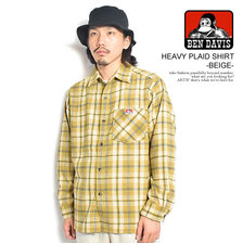 BEN DAVIS HEAVY PLAID SHIRT -BEIGE- G-23780028画像