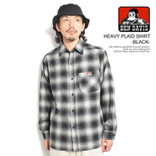 BEN DAVIS HEAVY PLAID SHIRT -BLACK- G-23780028画像