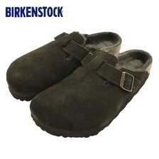 BIRKENSTOCK BOSTON SHEARLING SUEDE LEATHER/FUR Mocca 1020567画像