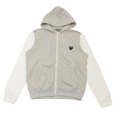 PLAY COMME des GARCONS MENS BLACK HEART ONE POINT ZIP PARKA GRAY画像