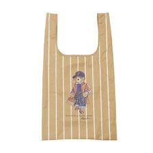 POLO RALPH LAUREN STRIPE SHOPPING TOTE BEIGE画像