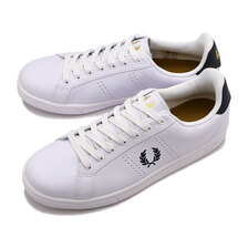 FRED PERRY B721 LEATHER WHITE/NAVY B6312-567画像