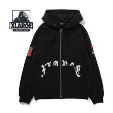 X-LARGE OLD ENGLISH LOGO ZIP HOODED SWEATSHIRT 101234012012画像
