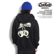CUTRATE &times; VENICE8 COFFEE HOUSE CR CHERRY BOMB ZIP HOODIE CR-23AW010画像