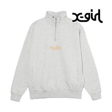 X-girl OVAL LOGO HALF ZIP SWEAT TOP 105234012014画像