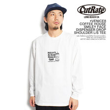 CUTRATE &times; VENICE8 COFFEE HOUSE SMILEY FACE DISPENSER DROP SHOULDER L/S TEE CR-23AW013画像