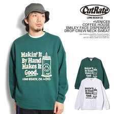 CUTRATE × VENICE8 COFFEE HOUSE SMILEY FACE DISPENSER DROP SHOULDER CREW NECK SWEAT CR-23AW014画像