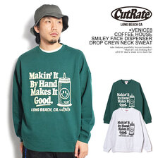 CUTRATE &times; VENICE8 COFFEE HOUSE SMILEY FACE DISPENSER DROP SHOULDER CREW NECK SWEAT CR-23AW014画像