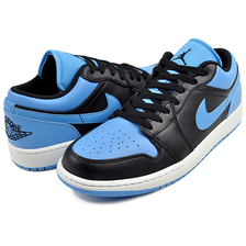 NIKE AIR JORDAN 1 LOW black/black-university blue 553558-041画像