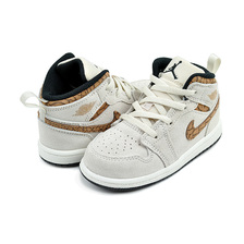 NIKE JORDAN 1 MID SE (TD) lt orewood brn/metallic gold DZ5371-102画像