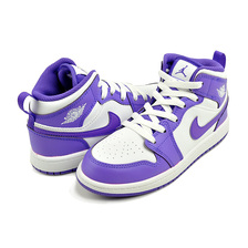 NIKE JORDAN 1 MID (PS) purple venom/white DQ8424-511画像