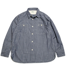 BURGUS PLUS Stripe Chambray Work Shirt Wide Silhouette HBP-300CHWD画像