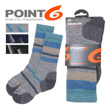 POINT6 Hiking Mixed Stripe Medium Crew P62567画像