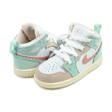 NIKE JORDAN 1 MID SE (TD) white/pink oxford-jade ice DZ5360-100画像