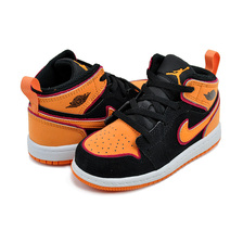 NIKE JORDAN 1 MID SE (TD) black/vivid orange FJ4926-008画像