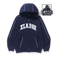 X-LARGE PIPING ZIP UP HOODED SWEATSHIRT 101234012008画像