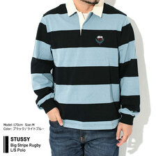 STUSSY Big Stripe Rugby L/S Polo 1140279画像