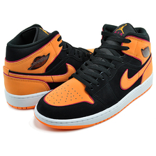 NIKE AIR JORDAN 1 MID SE black/vivid orange FJ4923-008画像