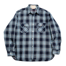 SUGAR CANE FICTION ROMANCE 7.9oz. INDIGO CHECK WORK SHIRT SC29182画像