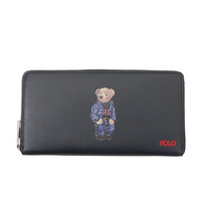 POLO RALPH LAUREN Polo Bear Print Round Zip Long Wallet NAVY画像