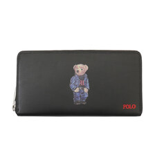 POLO RALPH LAUREN Polo Bear Print Round Zip Long Wallet BLACK画像