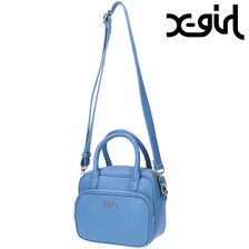 X-girl FAUX LEATHER 2WAY SHOULDER BAG BLUE 105234053006画像