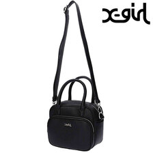 X-girl FAUX LEATHER 2WAY SHOULDER BAG BLACK 105234053006画像